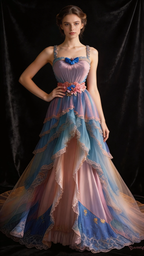 Fairy Colorful Tulle Lace Tiered Ball Gown Long Prom Dress Y7792 by simplepromdress