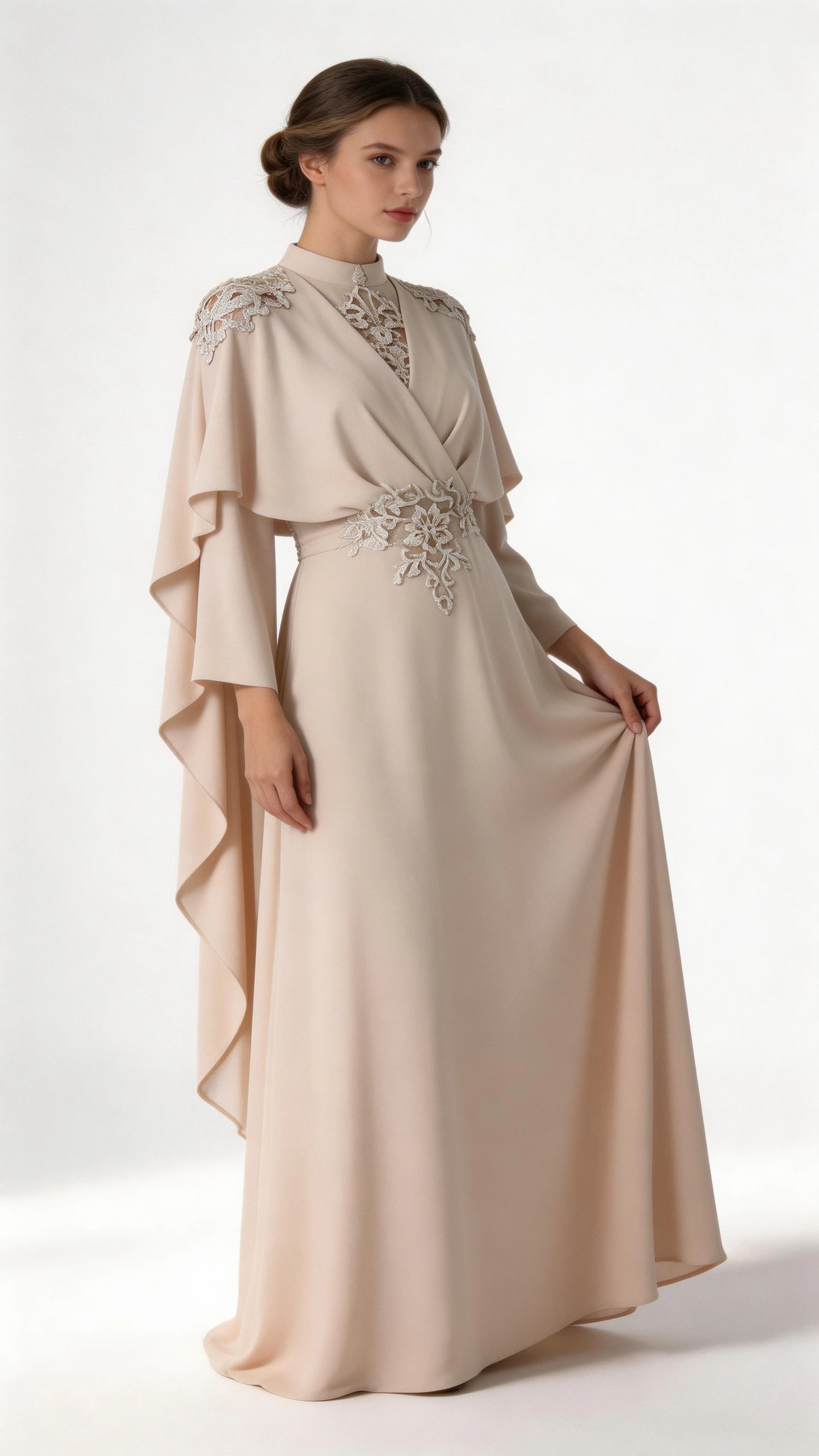 Unique Satin Lace Appliques Long A Line Prom Dress Evening Dress Y8516 by simplepromdress