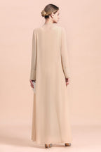 BMbridal Champagne Long Chiffon Mother of the Bride Dress Two Pieces With Jacket