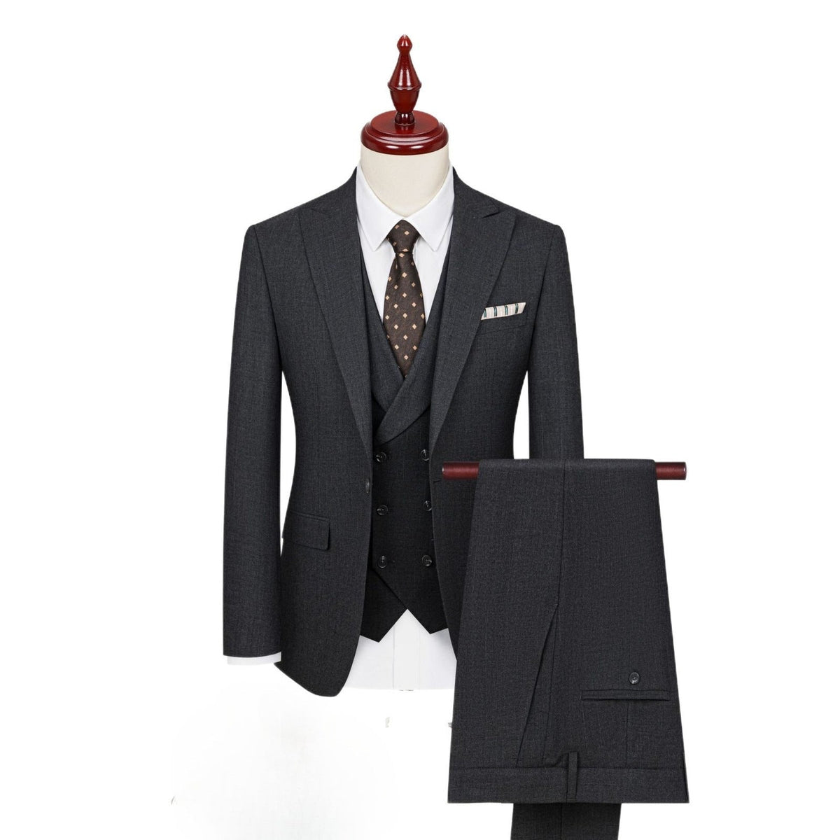Men Black Flat Collar Suit Jacket For Wedding Groom Groomsmen Formalwear