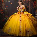 Customized Gold Yellow Princess Quinceanera Dresses 2026 Luxury Ball Gown Sweet 16 Birthday Vestidos Para De 15 Años Qui