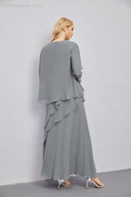 Abito da Sposa Madre con Cardigan Leggero Aperto Davanti Abito da Cerimonia Elegante 28081