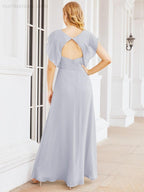 Bridesmaid Dresses Cape Formal Prom Dress Open Back Gowns for Mother of The Bride 28058