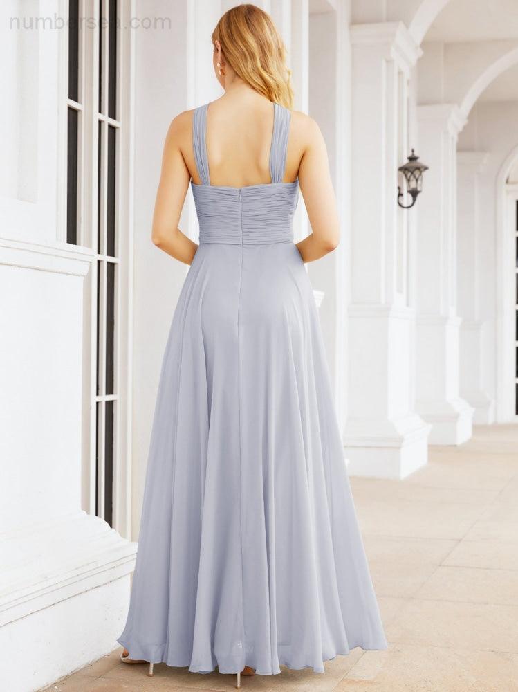 Crisscross Halter Bridesmaid Dresses for Party Wedding Evening Prom Maxi Ball Gowns 28053