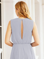 Sleeveless Long Bridesmaid Dress A line Formal Evening Prom Gown 28025