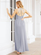 Spaghetti Strap Bridesmaid Dresses V-Neck Long A-Line Formal Prom Gowns 28063