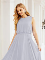 Sleeveless Long Bridesmaid Dress A line Formal Evening Prom Gown 28025