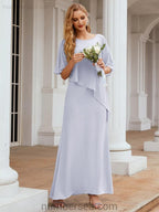 Numbersea Festliches Abendkleid Lang Mutter der Braut Kleid mit Rüschencape 28026