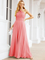 Crisscross Halter Bridesmaid Dresses for Party Wedding Evening Prom Maxi Ball Gowns 28053