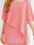 Numbersea Festliches Abendkleid Lang Mutter der Braut Kleid mit Rüschencape 28026