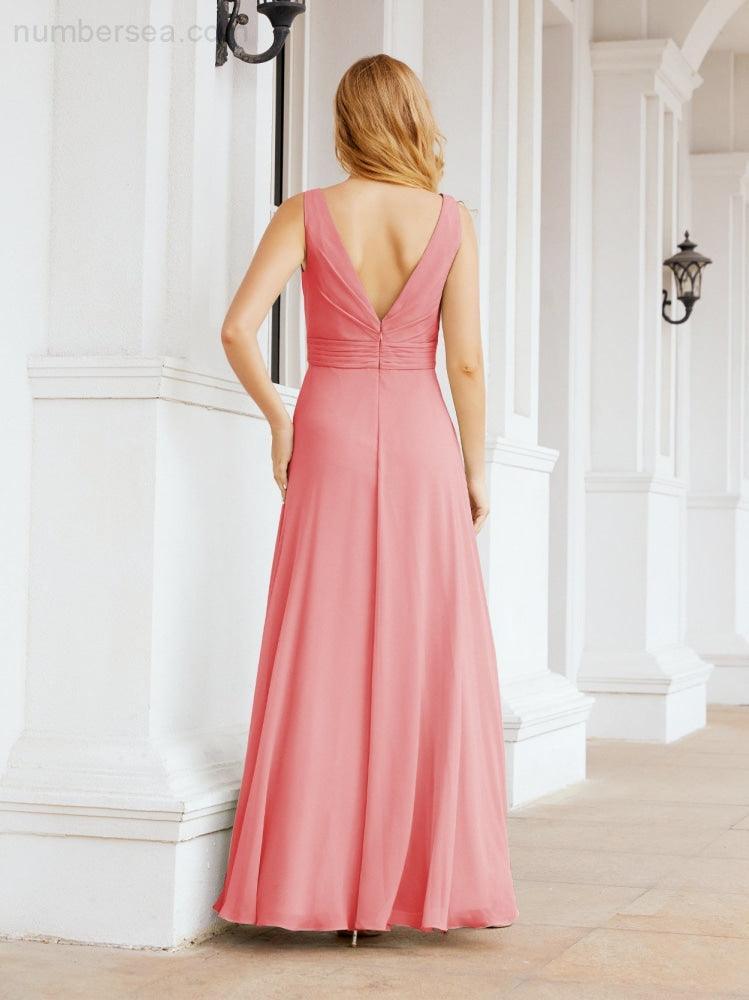 Bridesmaid Dresses for Wedding Ruffles Long Formal Prom Gowns 28039