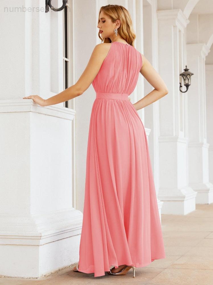 Vestido de Dama de Honra Numbersea com Alças, Cintura Império, Vestido Formal de Noite para Mãe da Noiva 28030