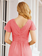 Vestidos de Baile Formais Numbersea para Mãe da Noiva com Mangas de Renda Vestido de Dama de Honra 28047