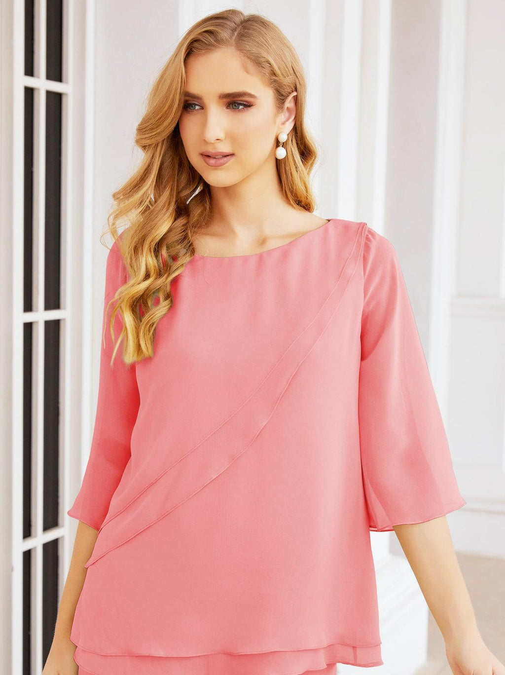 Numbersea Elegantes 2-teiliges Kleid für die Brautmutter Große Größen Hosenanzug mit Rüschenschichten Silberner Hausmantel 28064