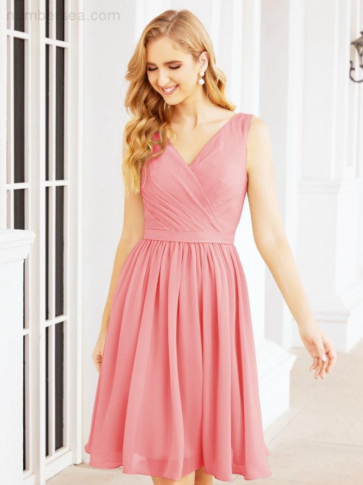 Homecoming Dresses Knee Length Skirt V Back 28062
