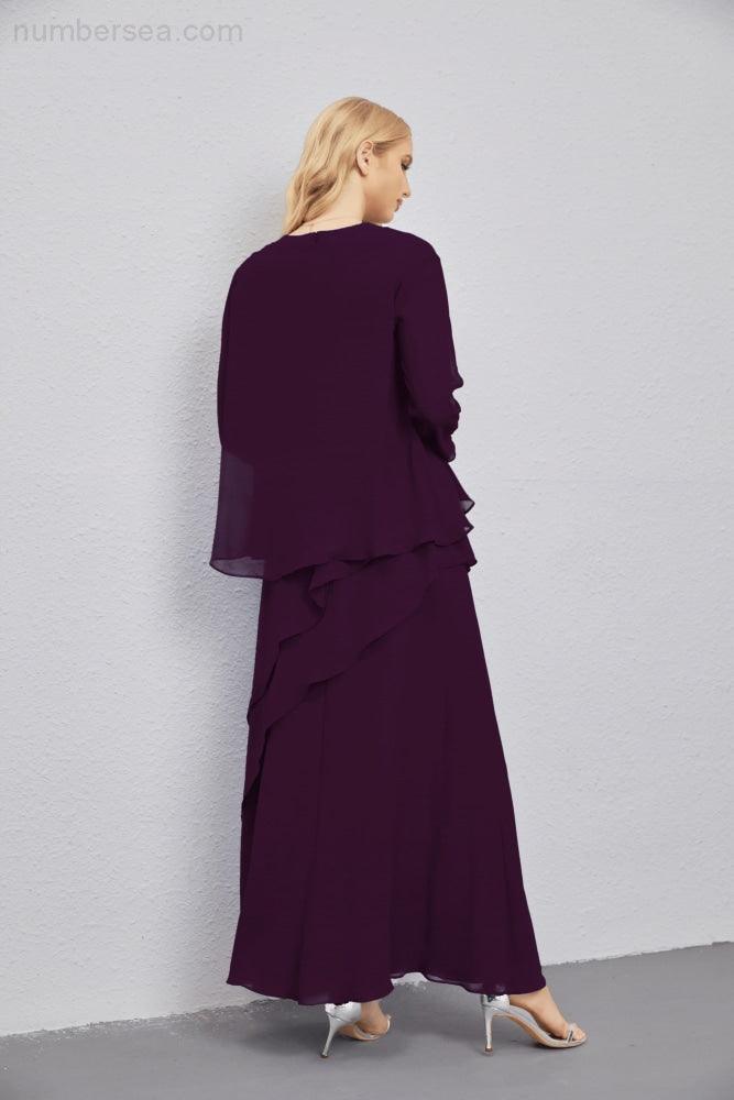 Abito da Sposa Madre con Cardigan Leggero Aperto Davanti Abito da Cerimonia Elegante 28081