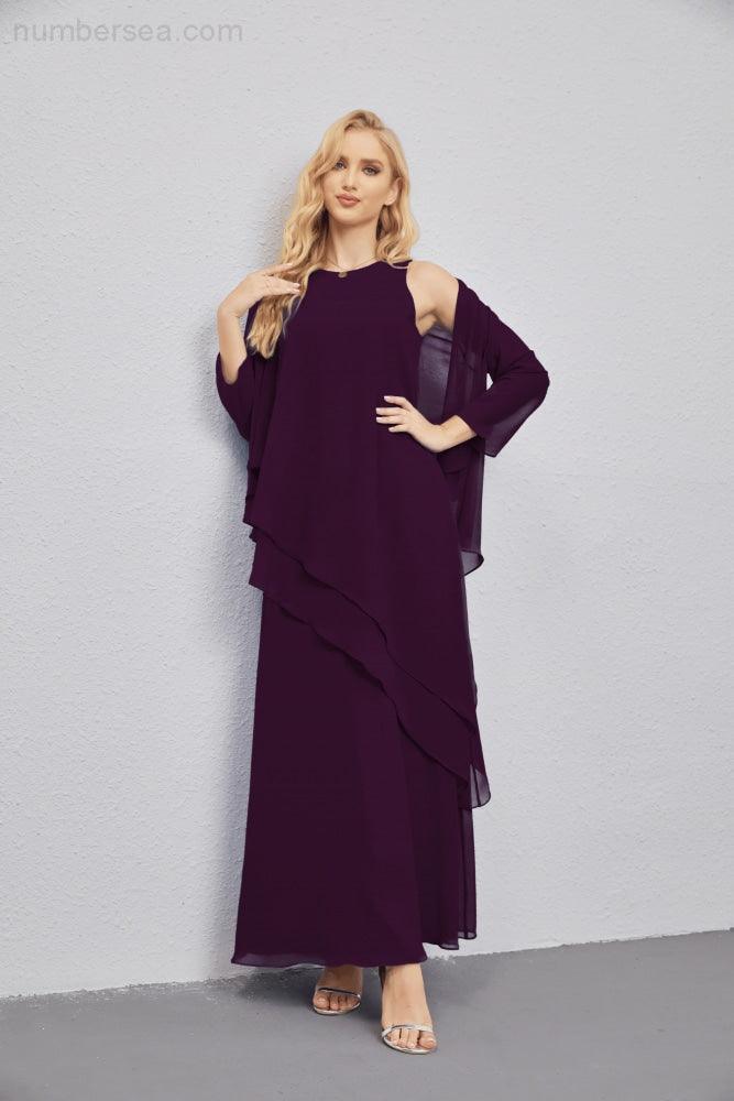 Abito da Sposa Madre con Cardigan Leggero Aperto Davanti Abito da Cerimonia Elegante 28081