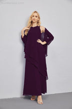 Abito da Sposa Madre con Cardigan Leggero Aperto Davanti Abito da Cerimonia Elegante 28081
