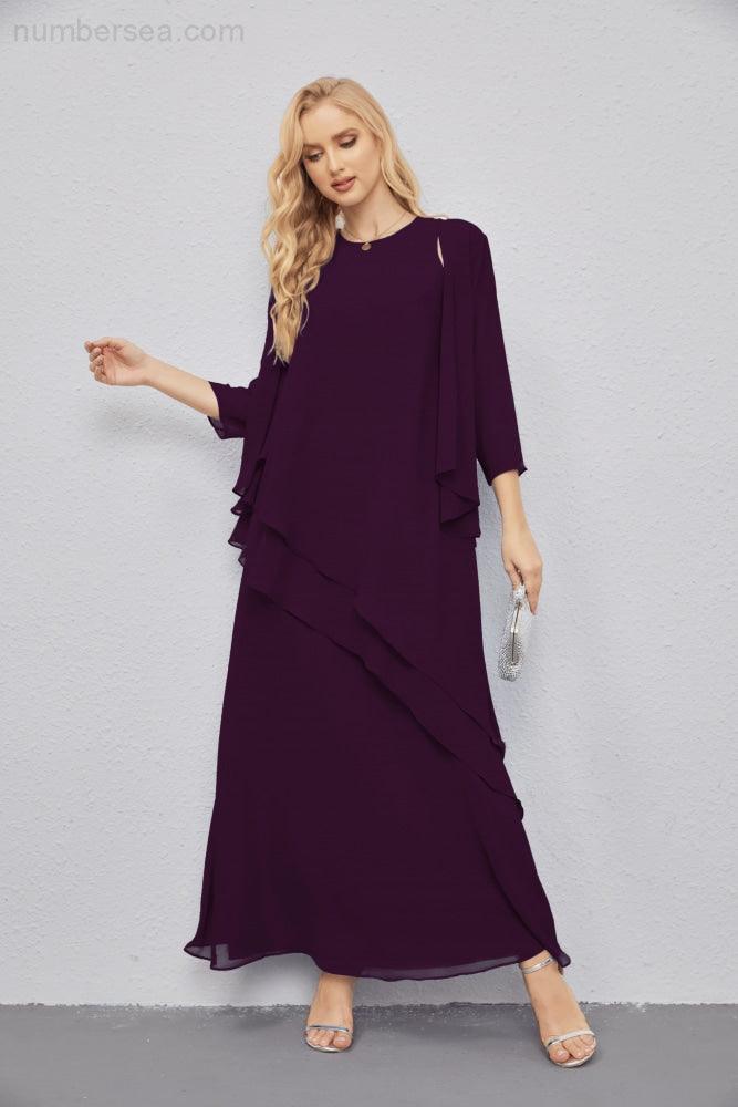 Abito da Sposa Madre con Cardigan Leggero Aperto Davanti Abito da Cerimonia Elegante 28081