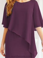 Numbersea Festliches Abendkleid Lang Mutter der Braut Kleid mit Rüschencape 28026