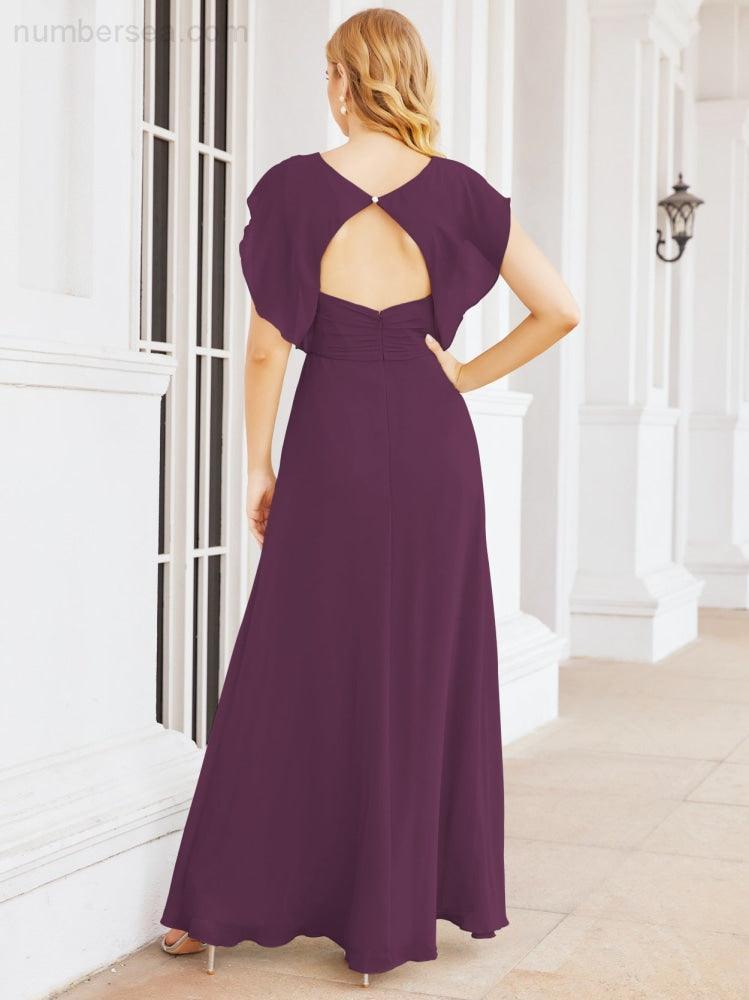 Bridesmaid Dresses Cape Formal Prom Dress Open Back Gowns for Mother of The Bride 28058