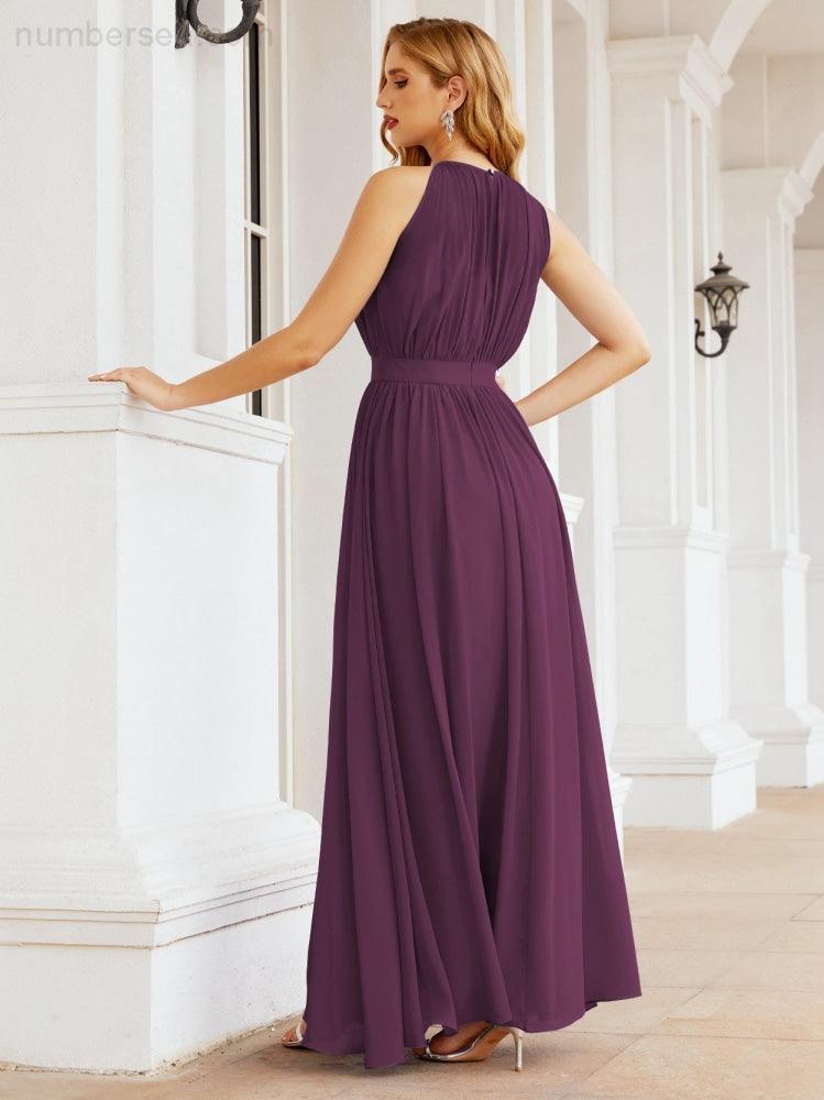 Vestido de Dama de Honra Numbersea com Alças, Cintura Império, Vestido Formal de Noite para Mãe da Noiva 28030