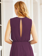 Sleeveless Long Bridesmaid Dress A line Formal Evening Prom Gown 28025