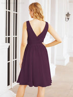 Homecoming Dresses Knee Length Skirt V Back 28062