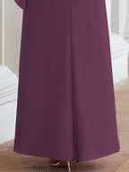 Numbersea Festliches Abendkleid Lang Mutter der Braut Kleid mit Rüschencape 28026