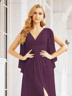 Bridesmaid Dresses with Split for Wedding Party Flutter Sleeves 28045