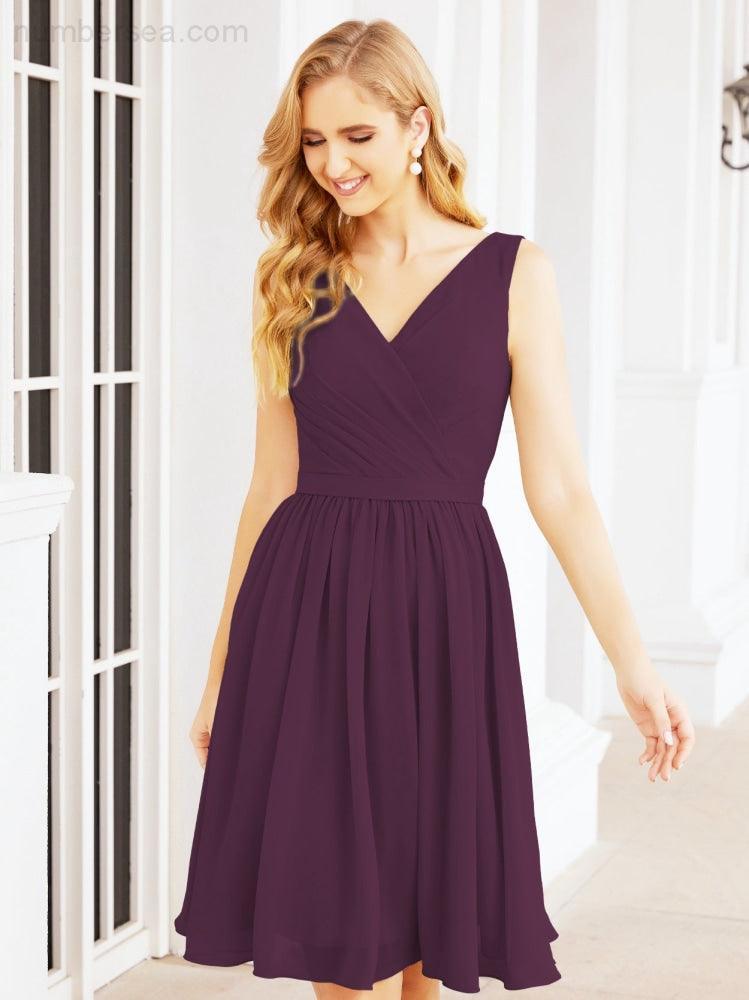 Homecoming Dresses Knee Length Skirt V Back 28062