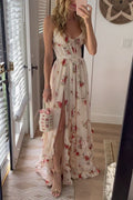 Palace Fairy Maxikleid mit Blumenkorsett und Rüschen und Schlitz 