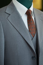Dusty Blue Pinstripe Wool Tailored 3 Piece Wedding Suit For Groom And Groomsmen