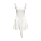 Summer Rain Backless Lace up Bow Evening Dress