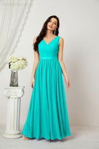 Abiti lunghi da damigella in chiffon da donna, linea a, senza maniche, abito formale da ballo per serata, abiti per festa di ritorno a casa 2808