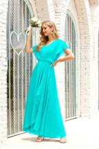 Mother of The Bride Dresses Plus Size V-Neck Floor Length Formal Prom Dress for Wedding Guest 28020