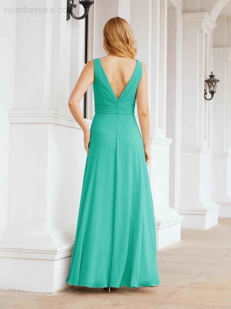 Bridesmaid Dresses for Wedding Ruffles Long Formal Prom Gowns 28039