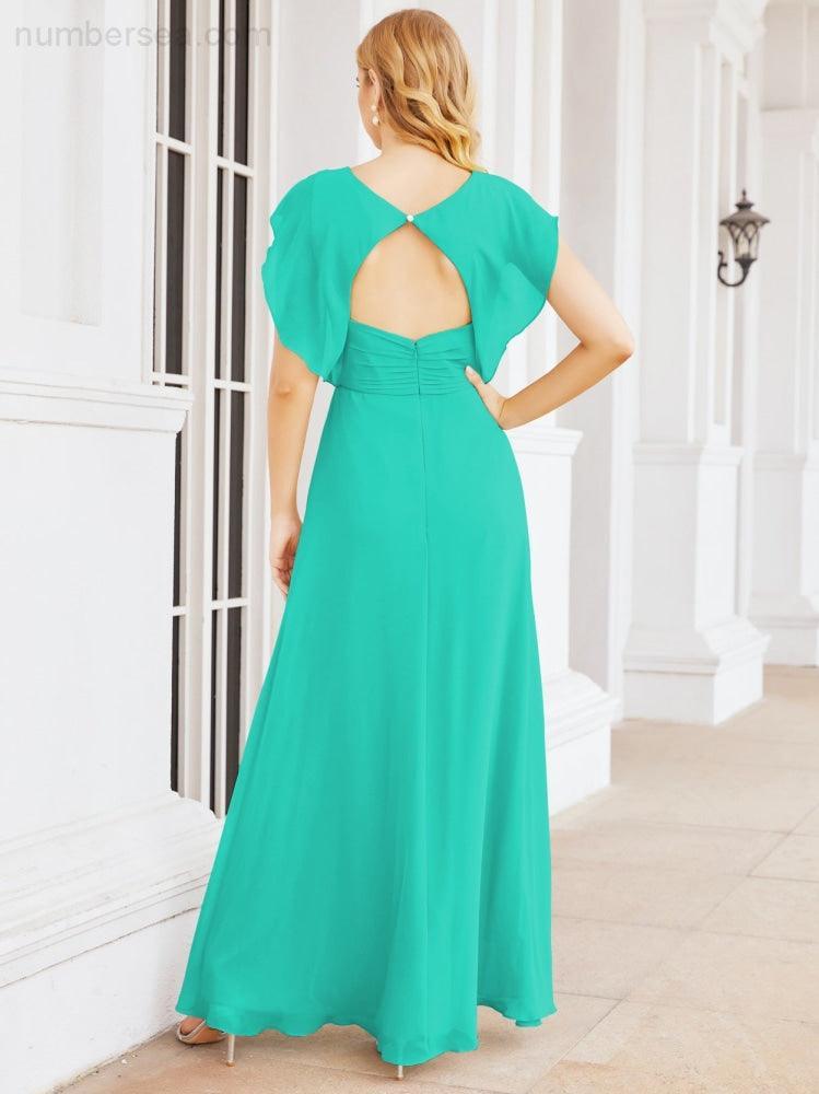 Bridesmaid Dresses Cape Formal Prom Dress Open Back Gowns for Mother of The Bride 28058