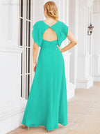 Bridesmaid Dresses Cape Formal Prom Dress Open Back Gowns for Mother of The Bride 28058