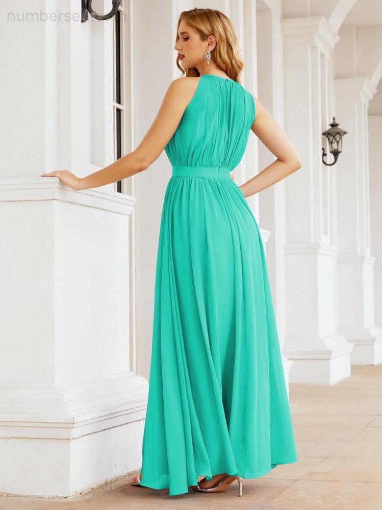 Vestido de Dama de Honra Numbersea com Alças, Cintura Império, Vestido Formal de Noite para Mãe da Noiva 28030