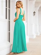 Crisscross Halter Bridesmaid Dresses for Party Wedding Evening Prom Maxi Ball Gowns 28053