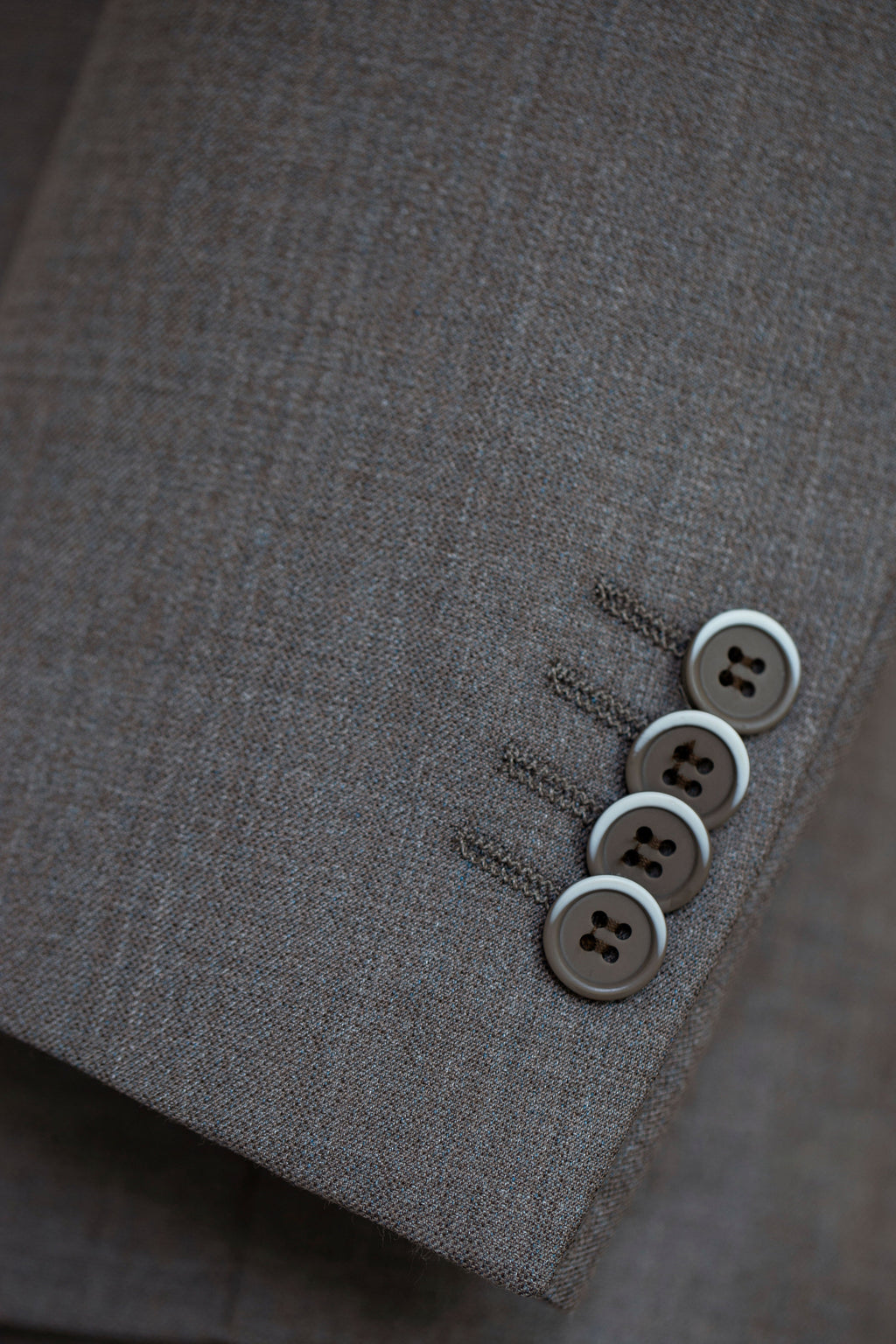 Taupe Wool 3 Piece Wedding Suit For Groom And Groomsmen With Tailored Fit