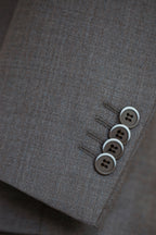 Taupe Wool 3 Piece Wedding Suit For Groom And Groomsmen With Tailored Fit