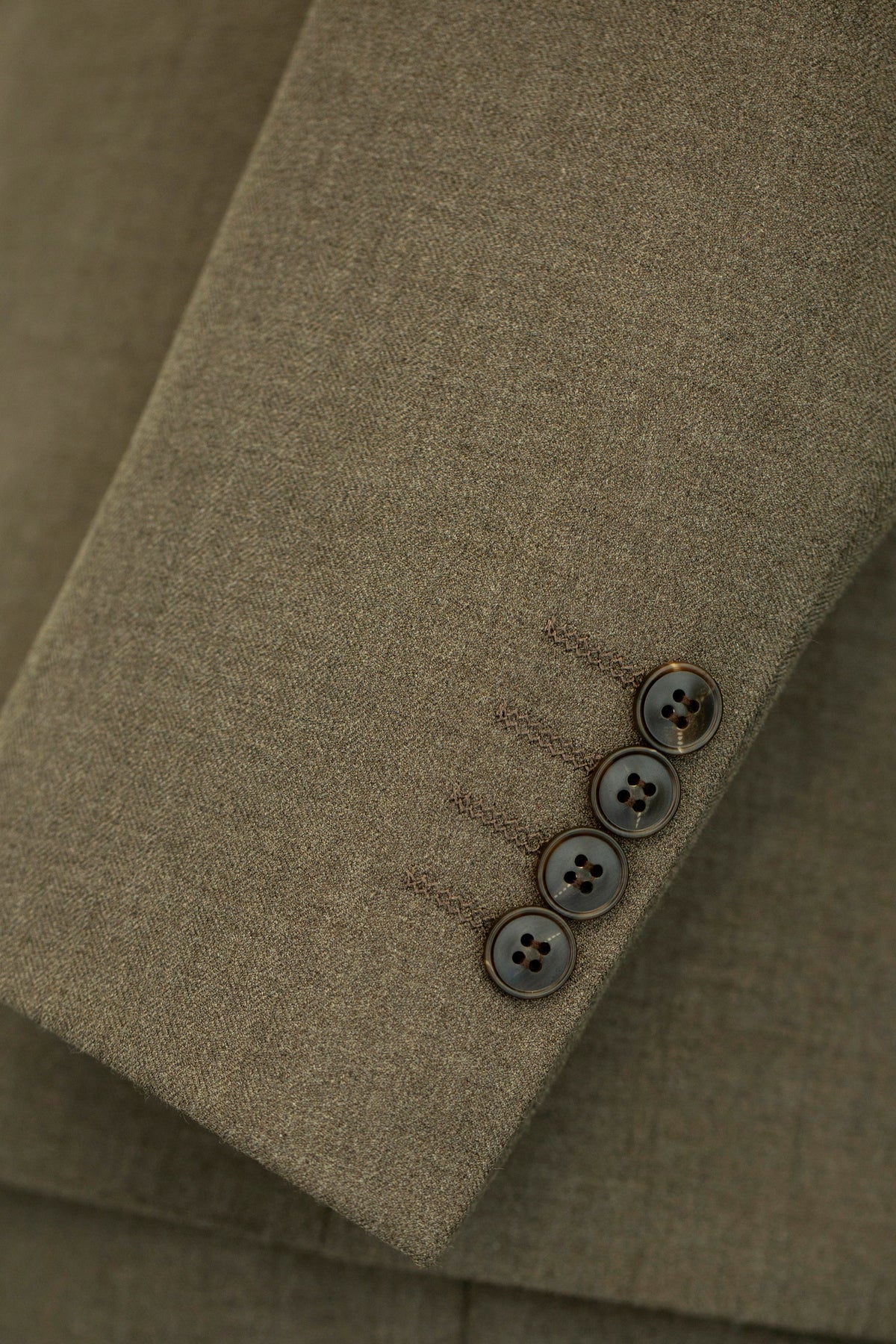 Taupe Wool Double Breasted 3 Piece Tailored Wedding Suit For Groom And Groomsmen