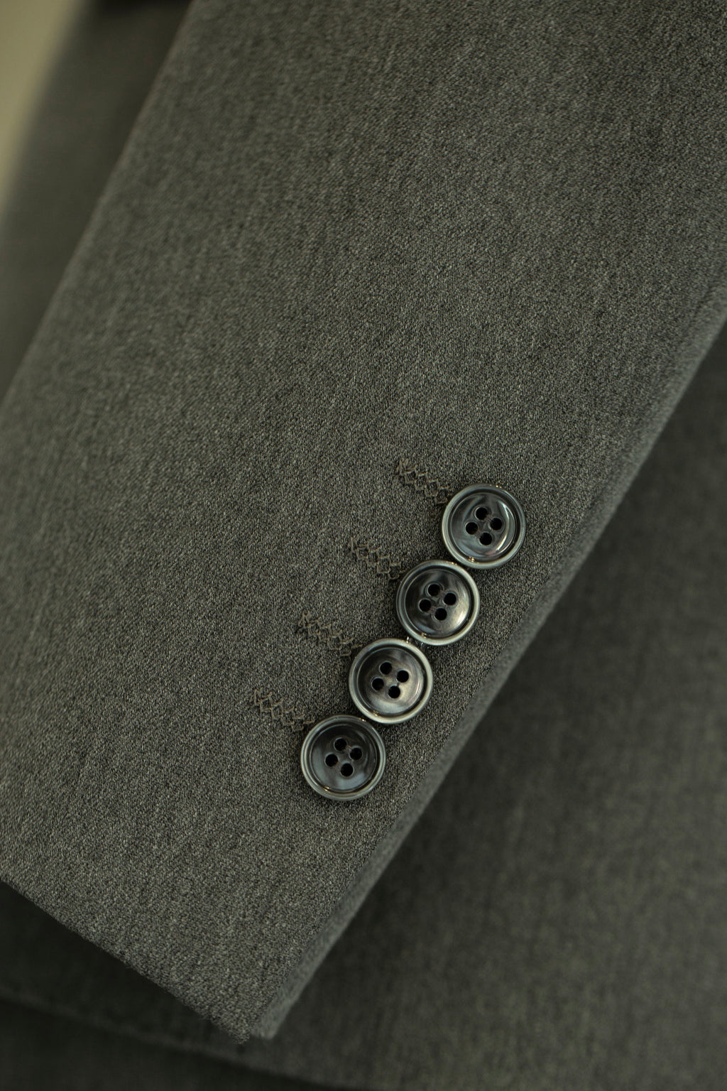 Charcoal Grey Wool Double Breasted 3 Piece Wedding Suit For Groom And Groomsmen