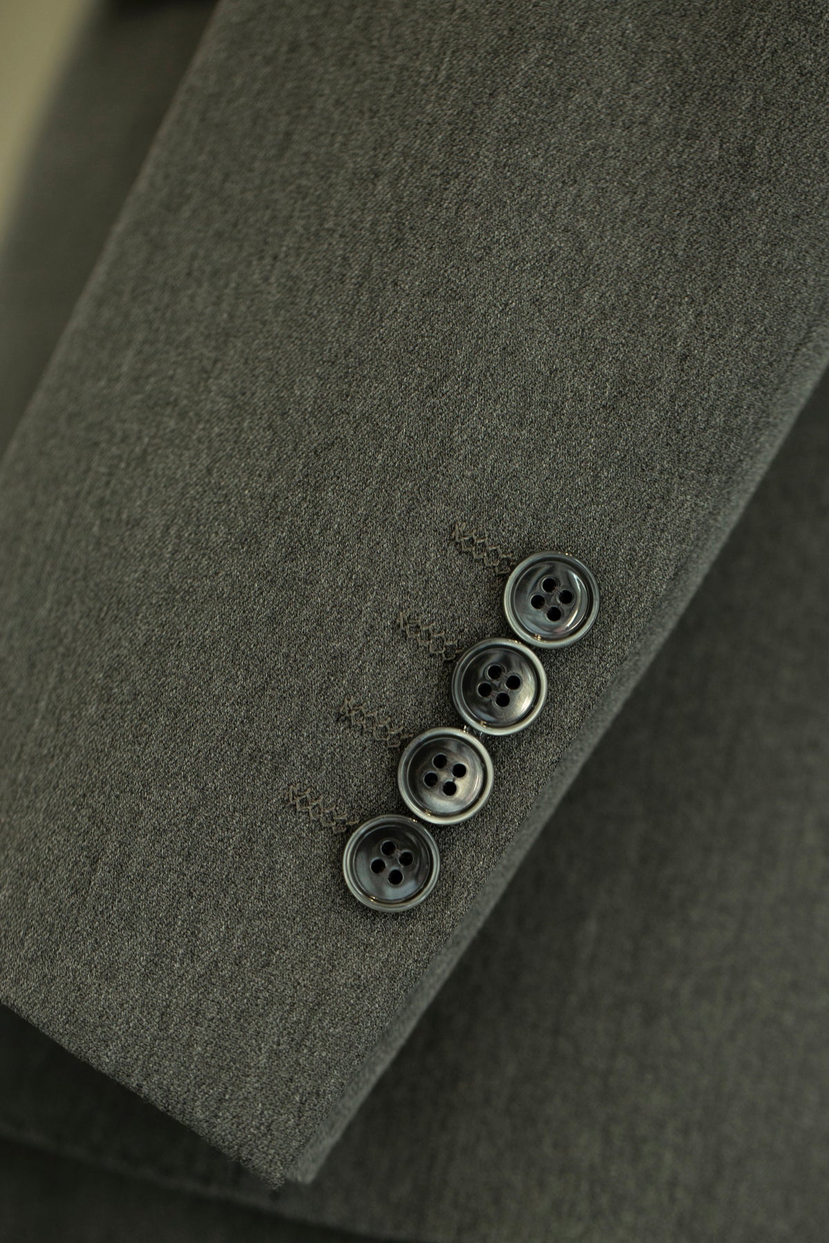 Charcoal Grey Wool Double Breasted 3 Piece Wedding Suit For Groom And Groomsmen