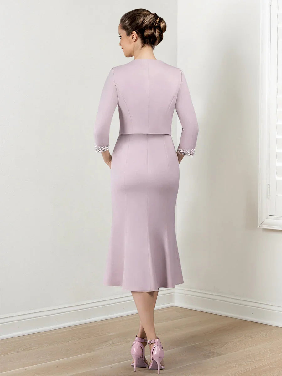 Hüllrohr/Mutter der Brautkleider mit Jacke und Perlenstickerei