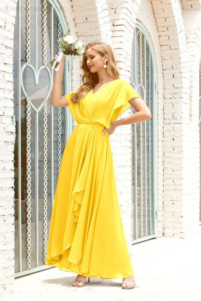 Mother of The Bride Dresses Plus Size V-Neck Floor Length Formal Prom Dress for Wedding Guest 28020