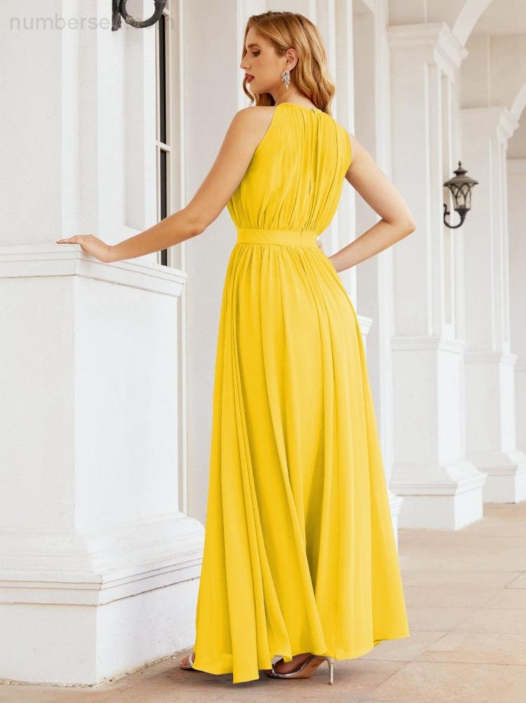 Vestido de Dama de Honra Numbersea com Alças, Cintura Império, Vestido Formal de Noite para Mãe da Noiva 28030