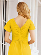 Vestidos de Baile Formais Numbersea para Mãe da Noiva com Mangas de Renda Vestido de Dama de Honra 28047